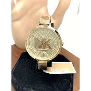 Michael Kors Women's Watch MK4469 Gemmed Bangle Quartz Gold Stainless Steel 38mm